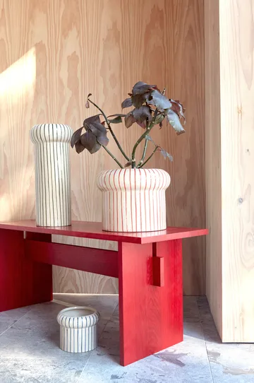 Aki flower pot small Ø16.5 cm - Off white-Red - OYOY