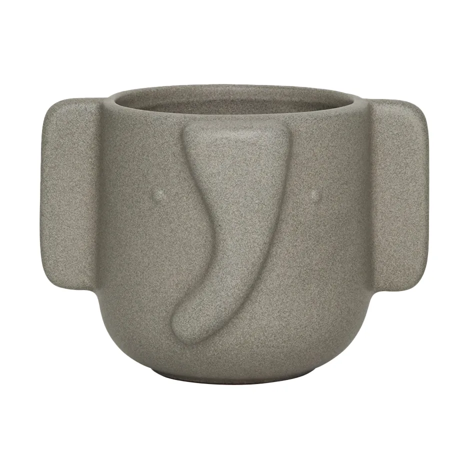 Elephant flowerpot Ø9.6 cm, Stone OYOY