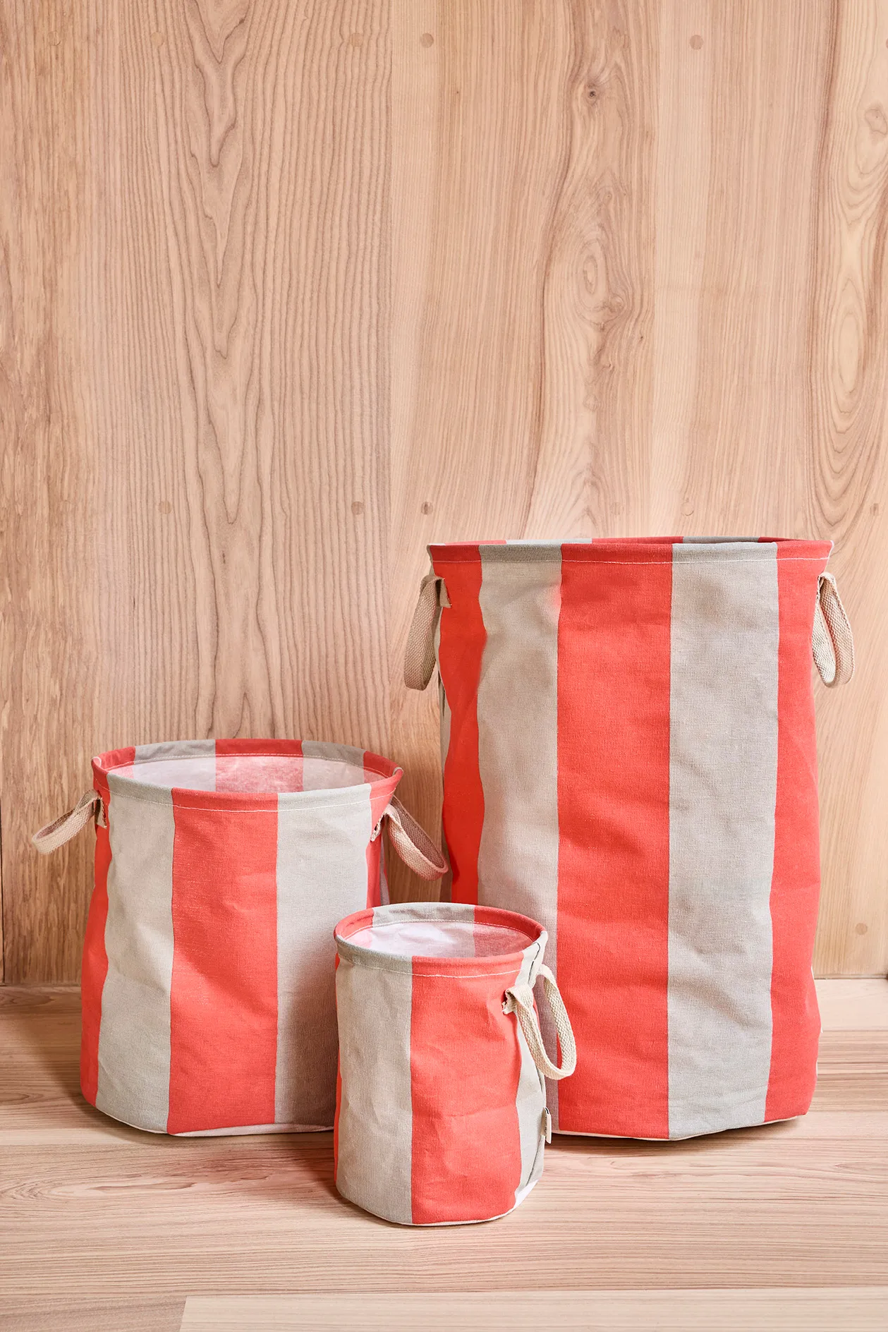 Kara storage basket medium Ø32x32 cm 2-pack, Cherry Red OYOY