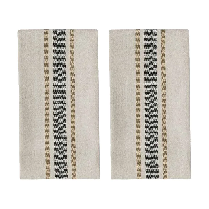 Linu kitchen towel 2-pack - Black - OYOY