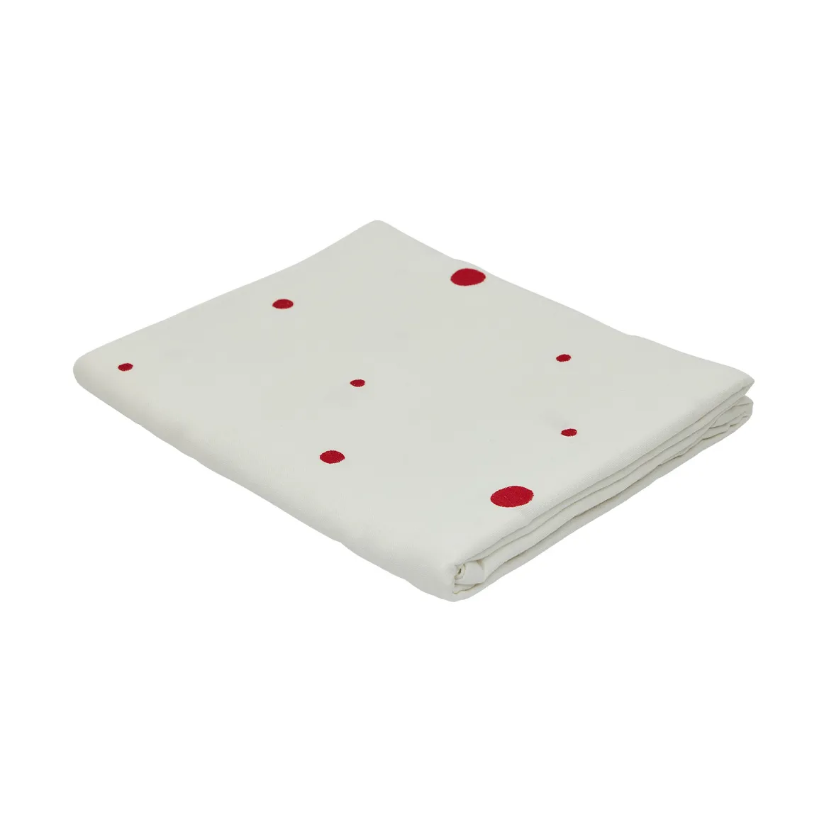 Nori tablecloth 140x260 cm, White-cherry red OYOY