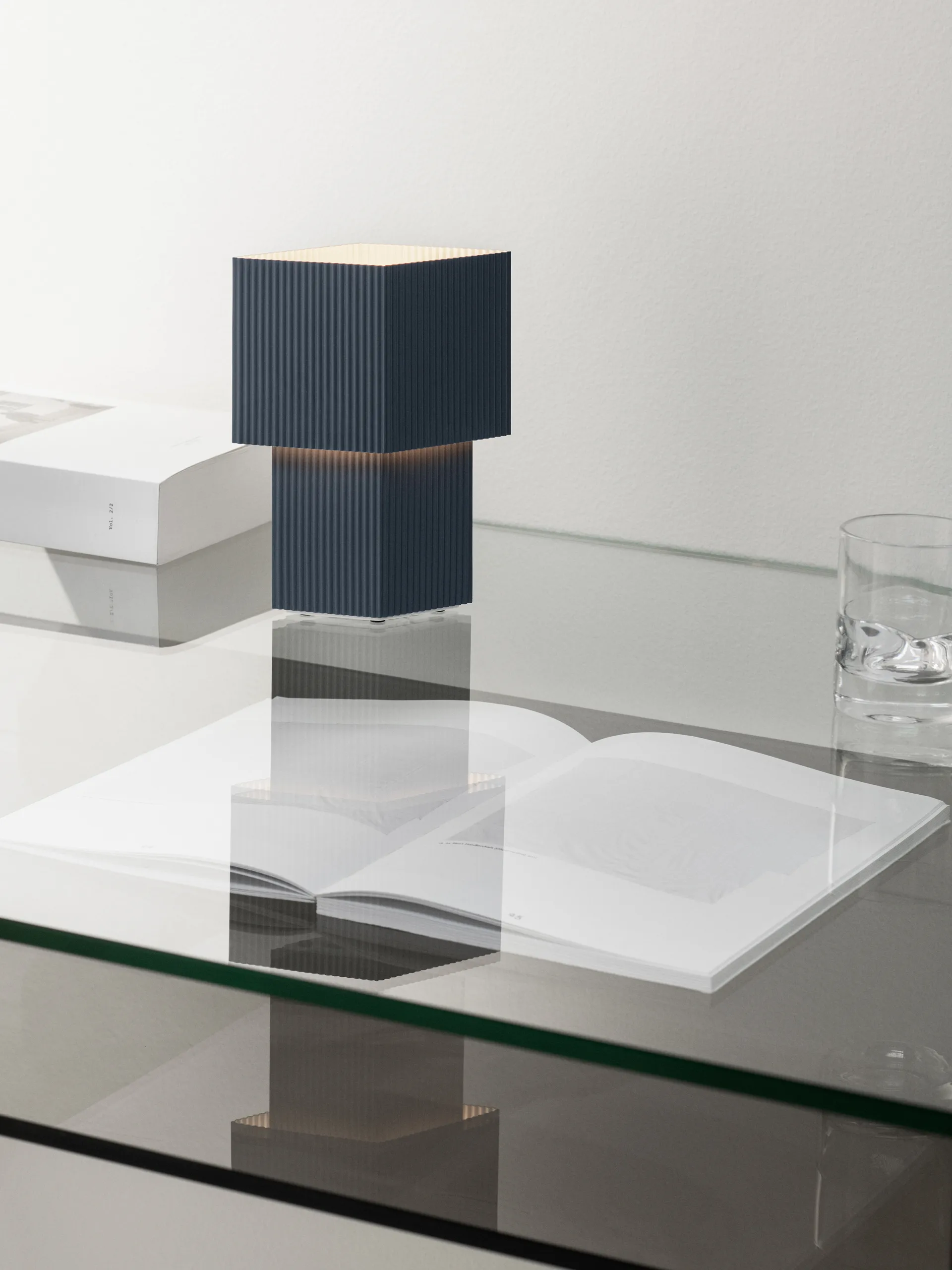 Romb Mini portable table lamp 19 cm, Blue stone Pholc