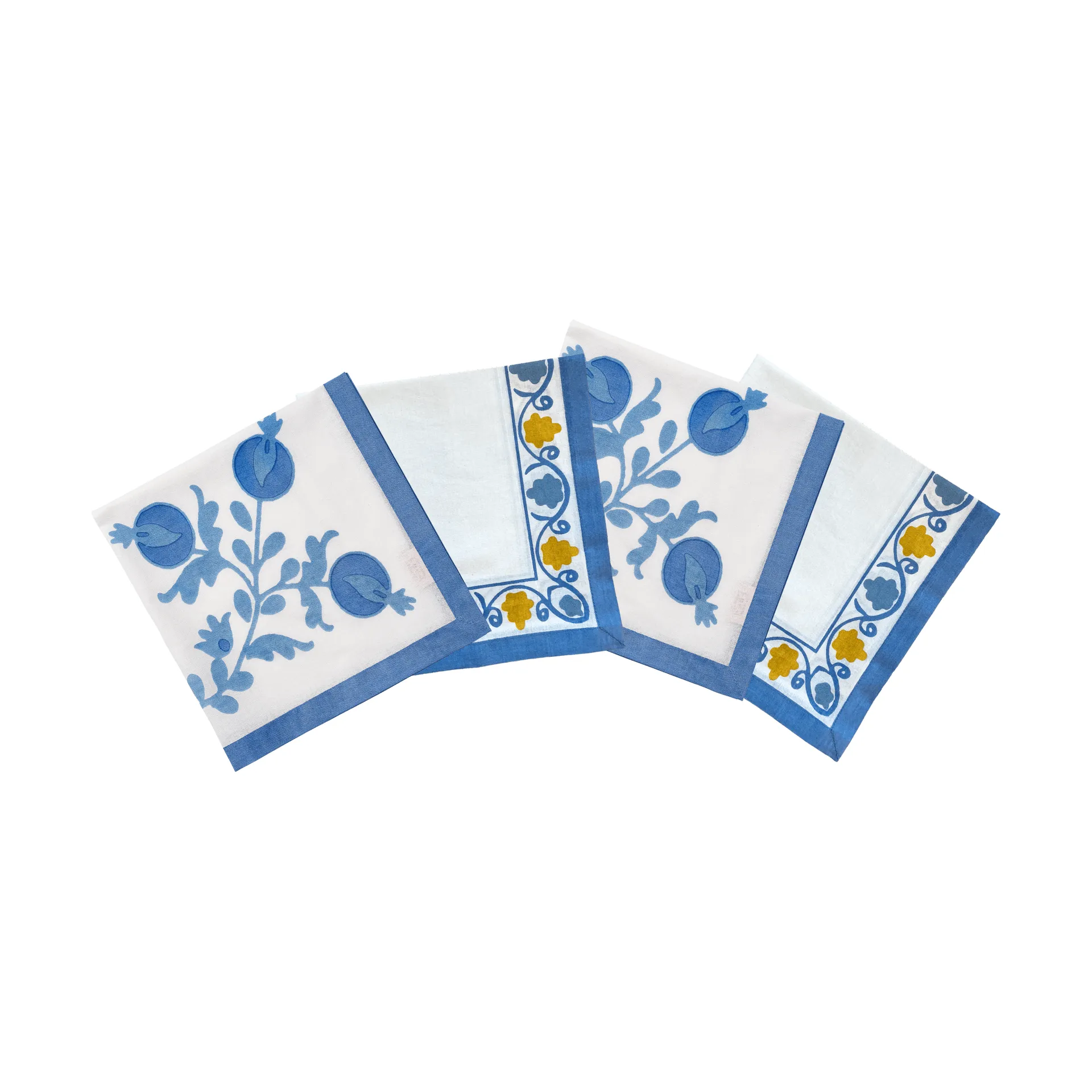 Suzani cotton napkin, Blue, 4-pack, 45x45 cm Pick a Poppy