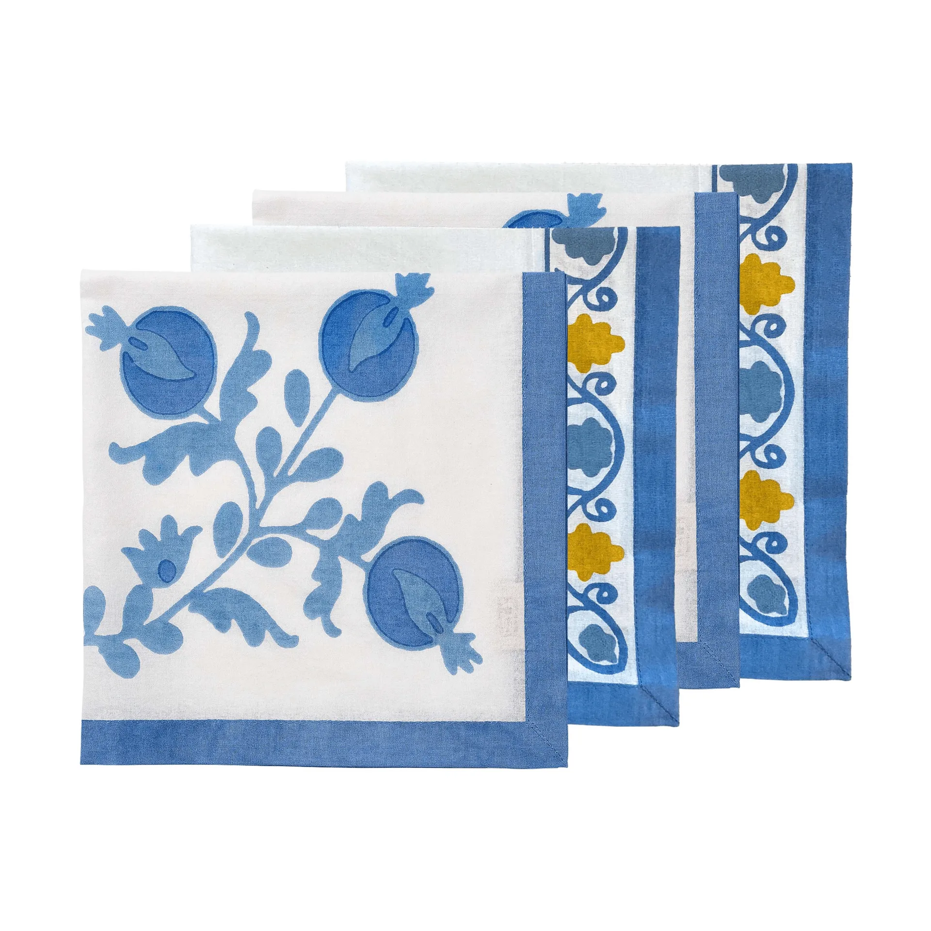 Suzani cotton napkin, Blue, 4-pack, 45x45 cm Pick a Poppy