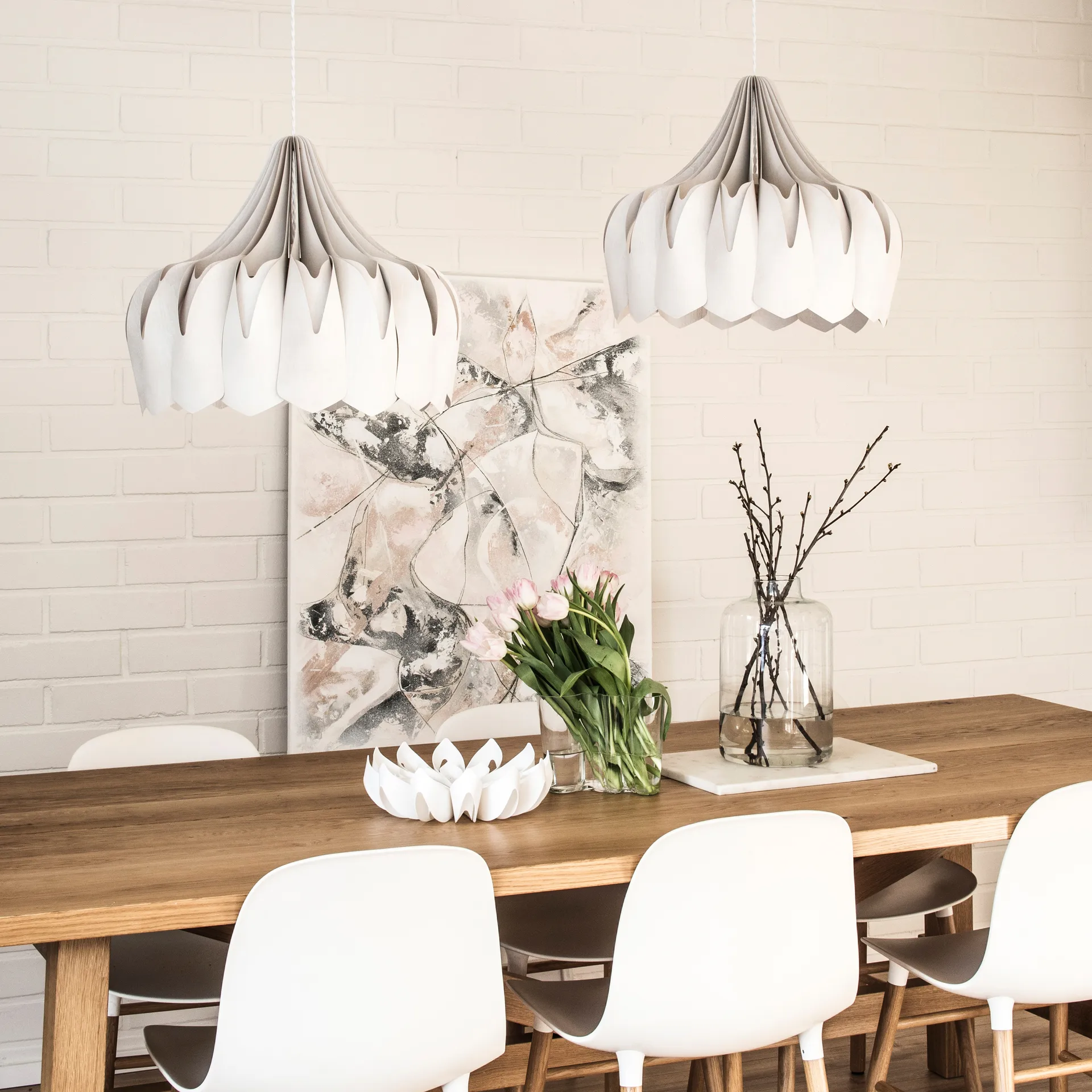 Pioni pendant lamp L Ø52 cm, White Pilke