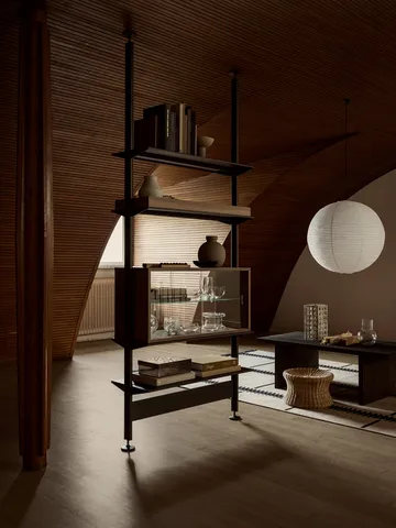 Pira display cabinet - Walnut-clear glass, 70x31 cm, glass back - Pira