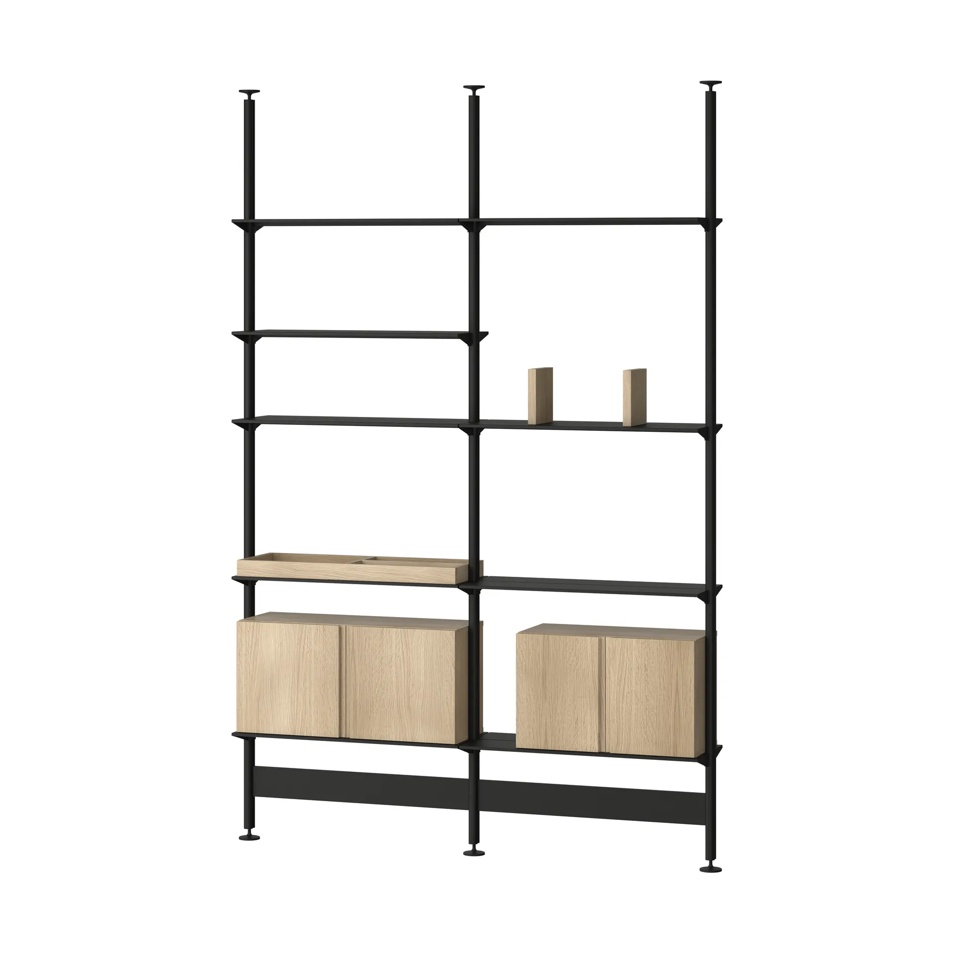 Pira G2 shelving system F C A Black/Oak 256–264 cm Pira