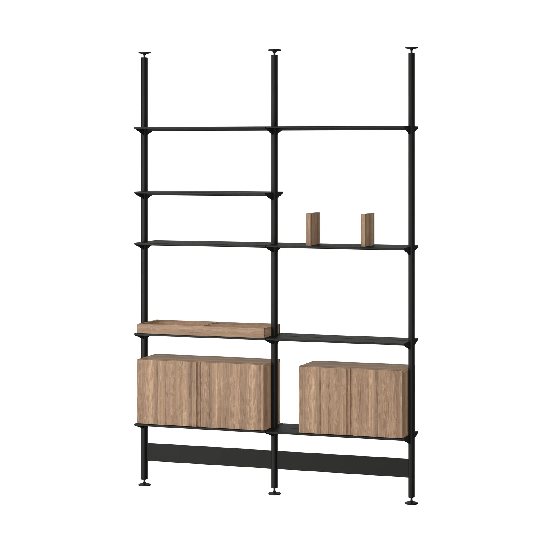 Pira G2 shelving system F C A Black/Walnut 240–247 cm,  Pira