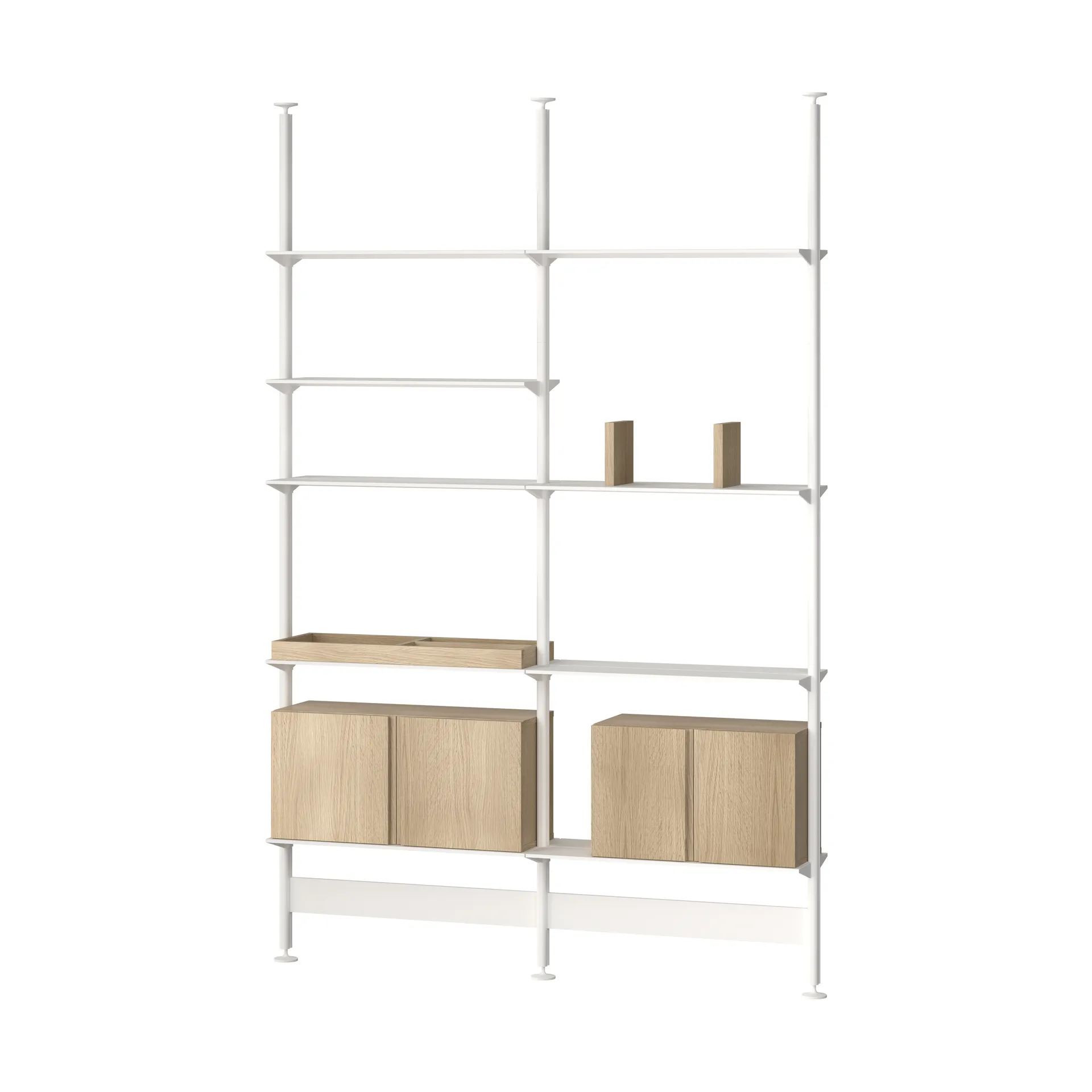 Pira G2 shelving system F C A White/Oak 248–255 cm Pira