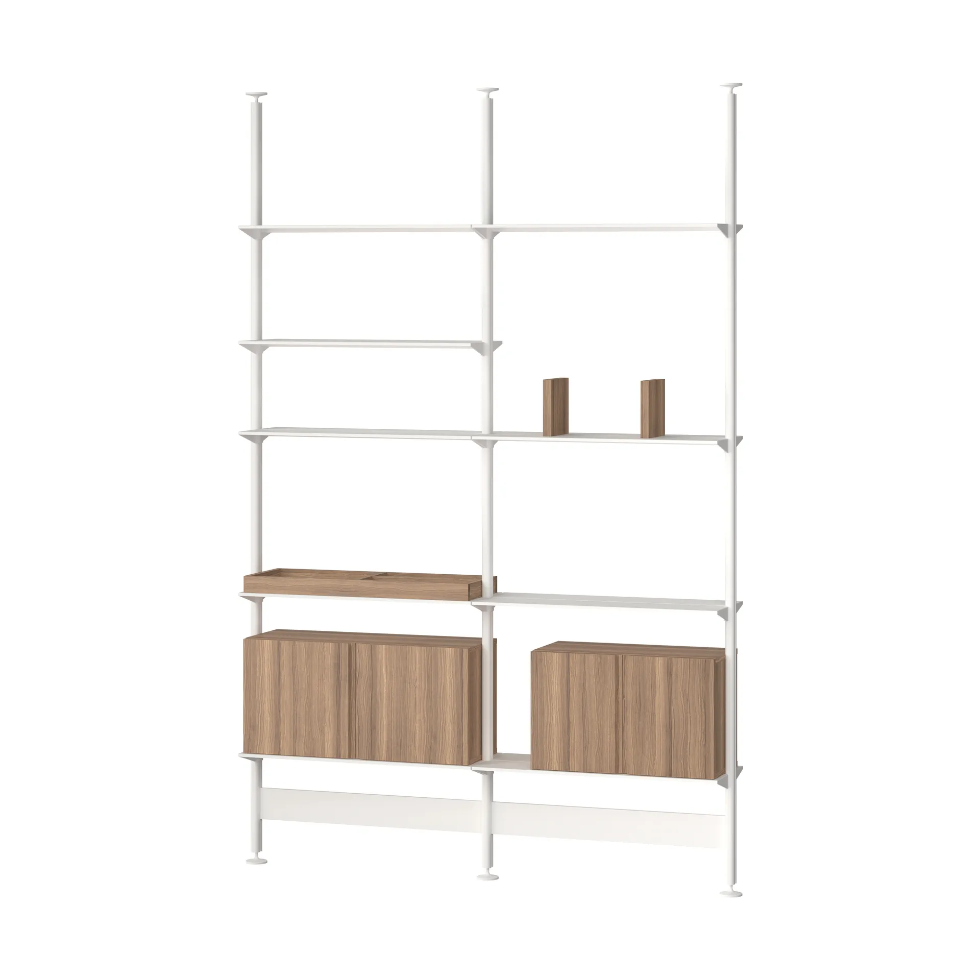 Pira G2 shelving system F C A White/Walnut 240–247 cm Pira