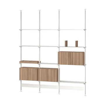 Pira G2 shelving system F C B White/Walnut 256–264 cm - Pira