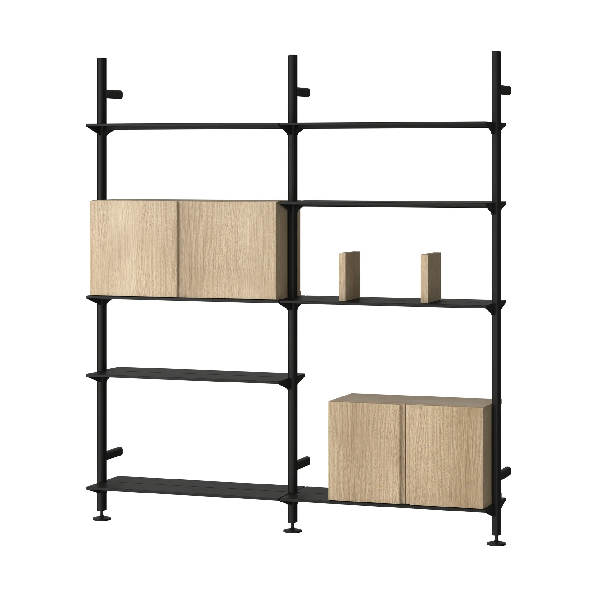 Pira G2 shelving system W A Black/Oak,  Pira