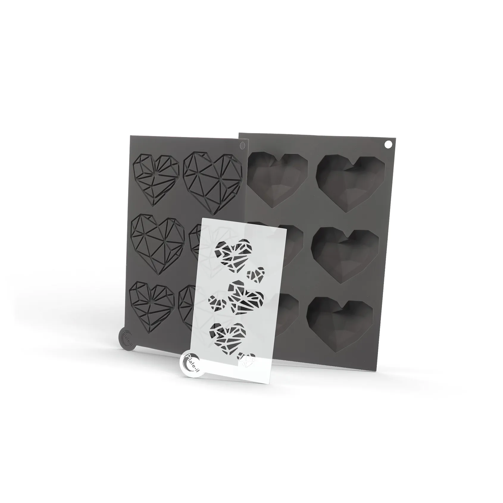Plate-it moulds, Love At First Bite, silicone, 3 pieces Plate It