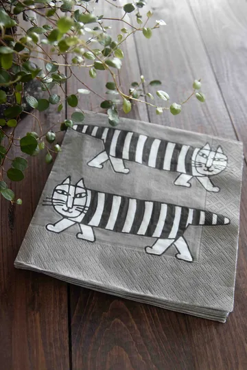 Lisa Larsson Mikey napkins 24-pack - Grey - Pluto Design