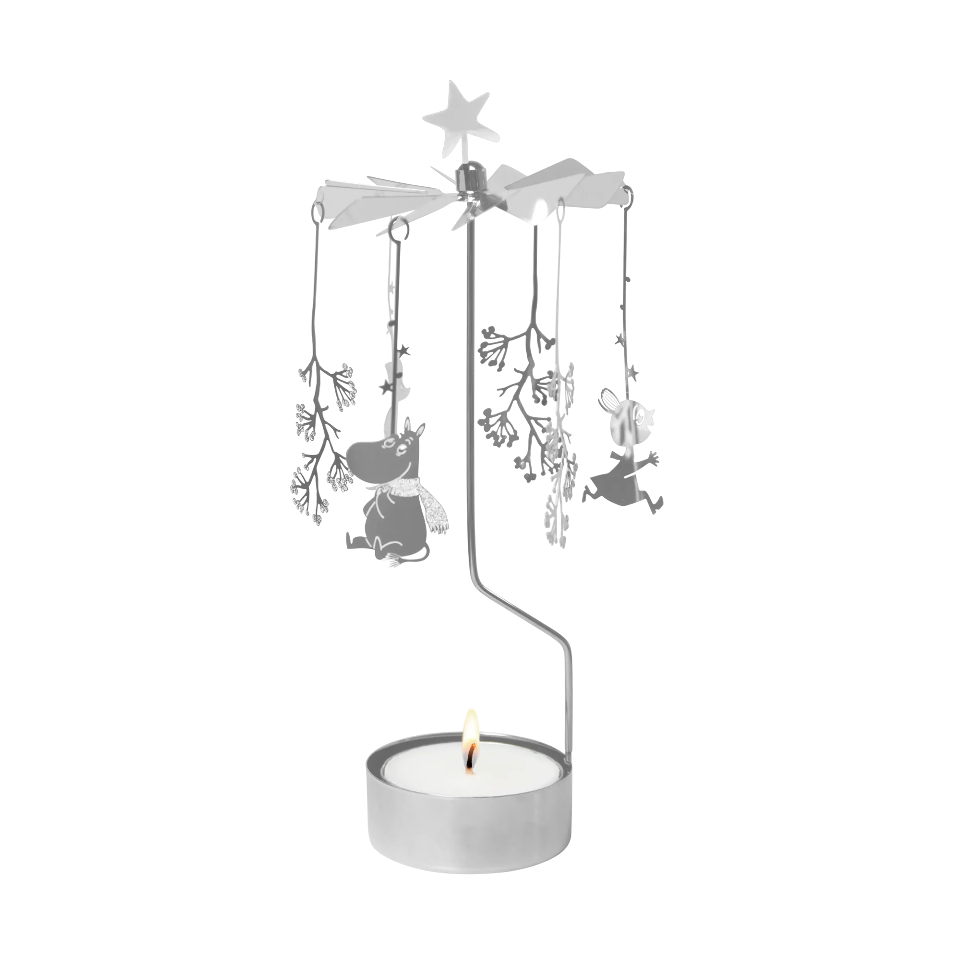 Mumin angel chime XL, First snow, silver Pluto Design