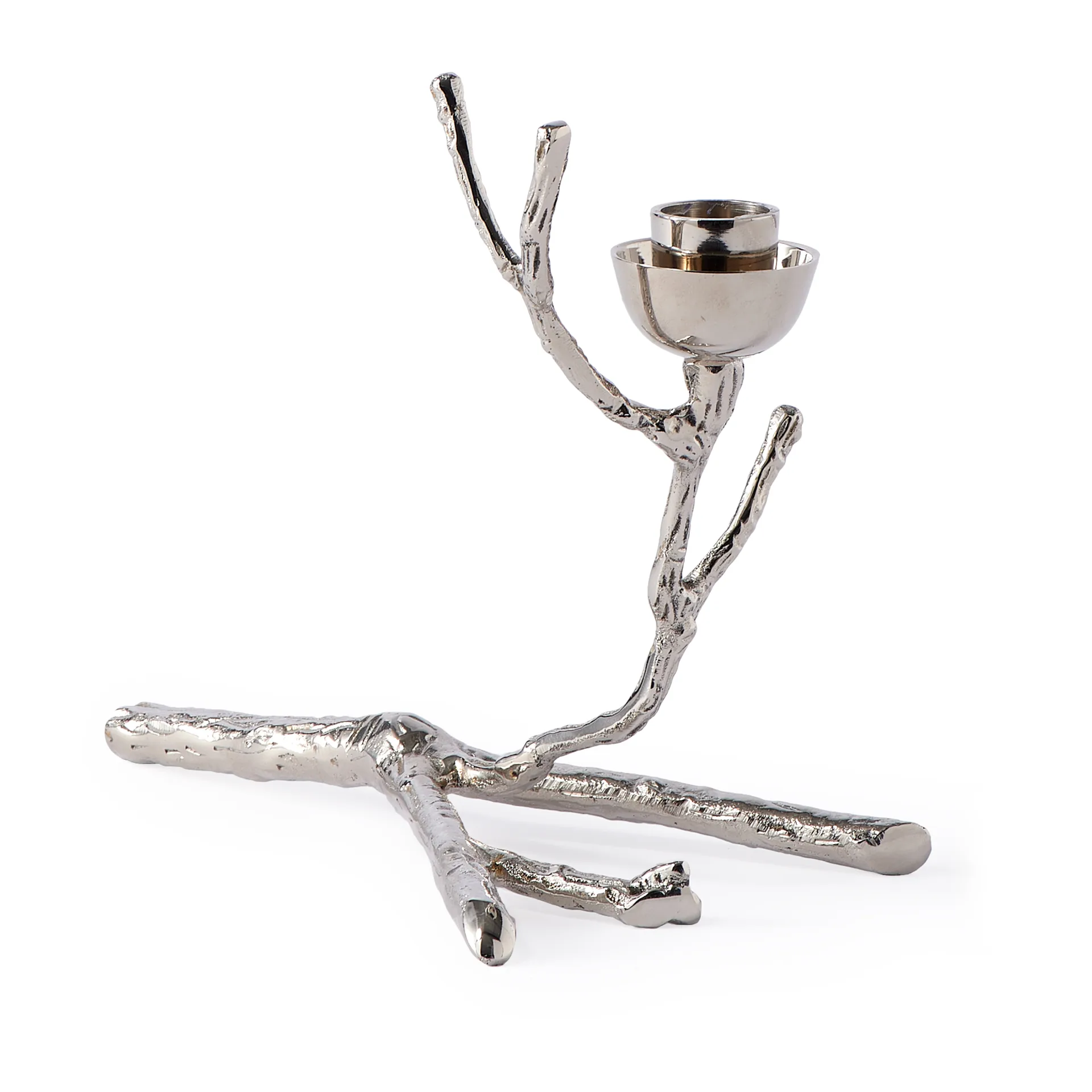Twiggy candlestick S 14 cm, Silver POLSPOTTEN
