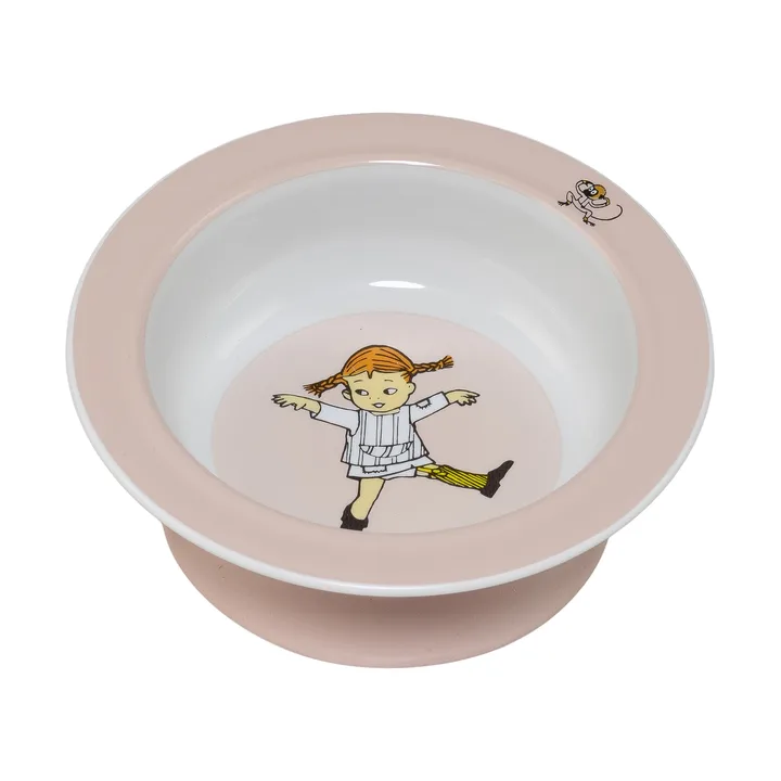 Pippi Cirkus suction cup plate Ø15.5 cm - Pink - Rätt Start