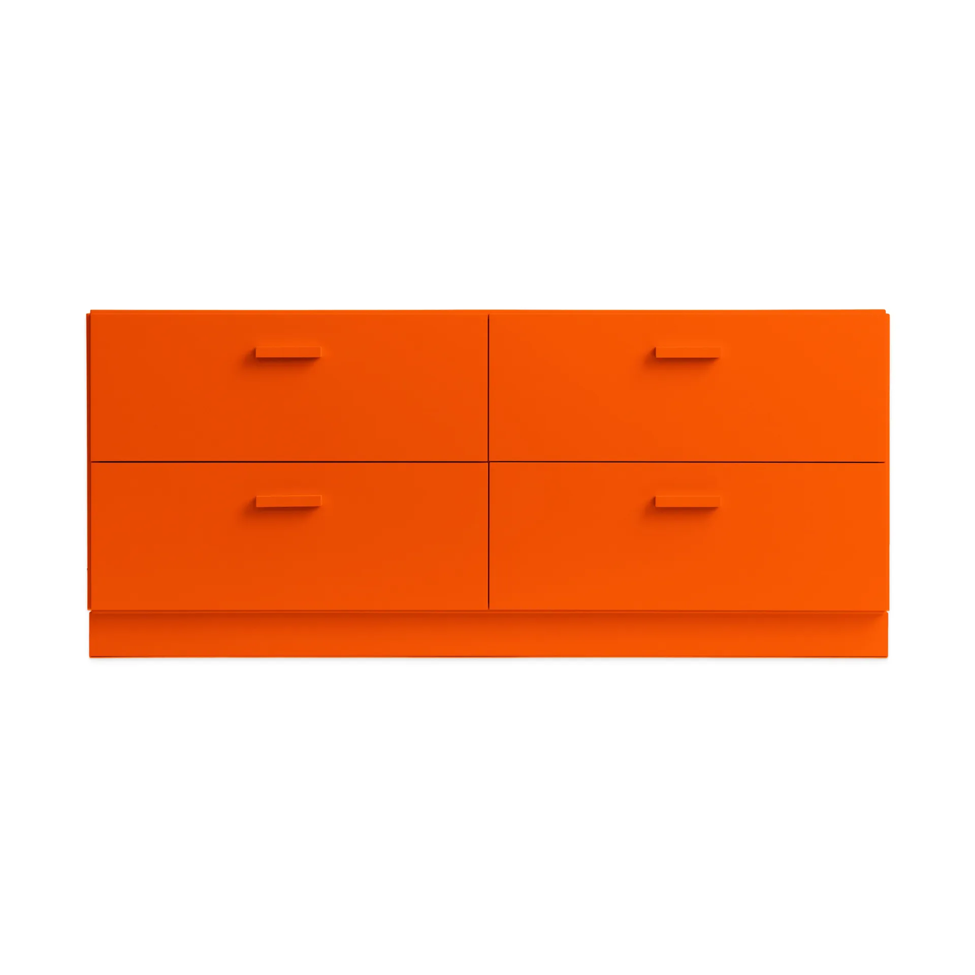 Relief low dresser with base 123x46.6 cm orange Relief