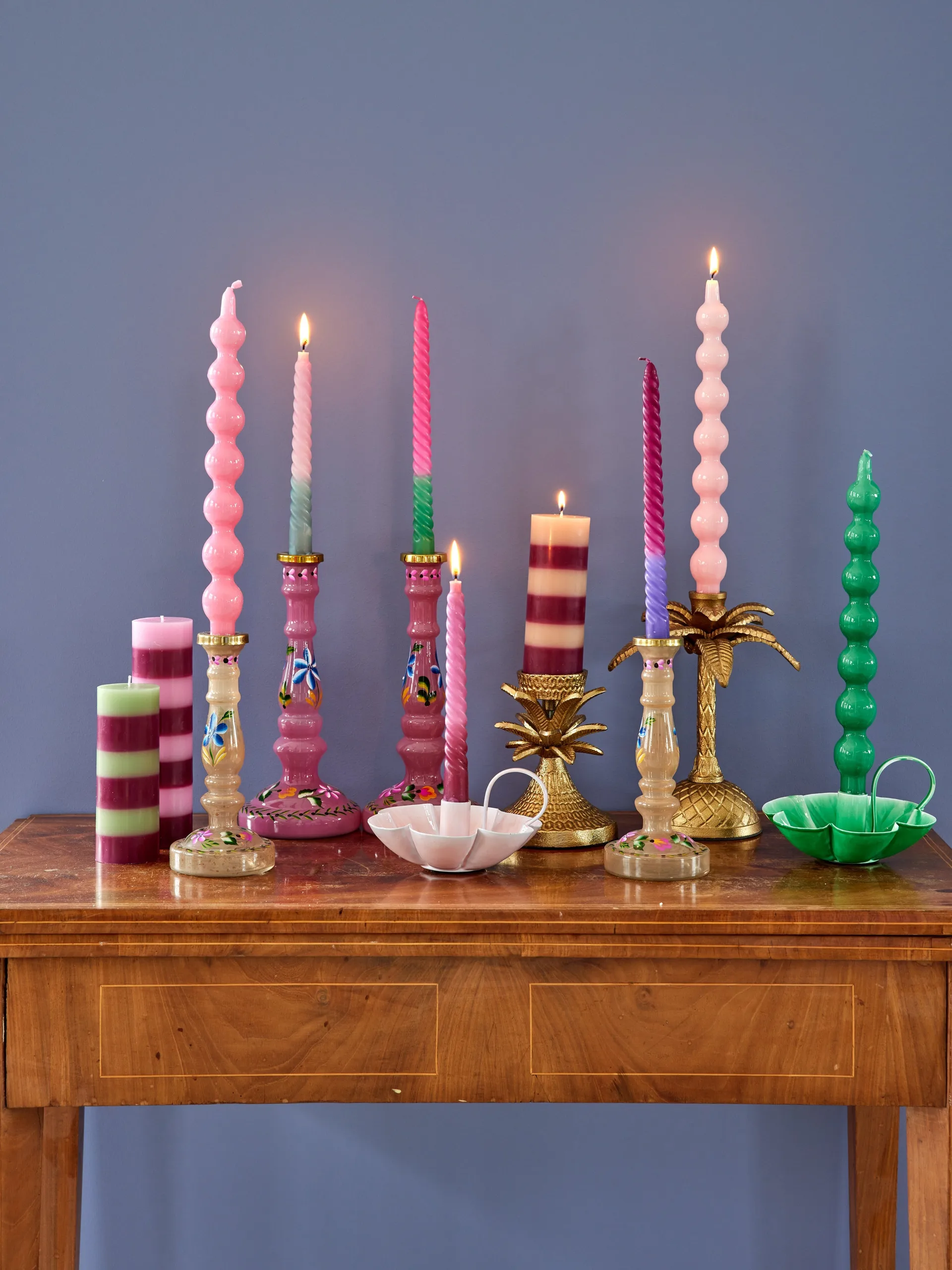 Rice candles 30.2 cm 2-pack, Green RICE