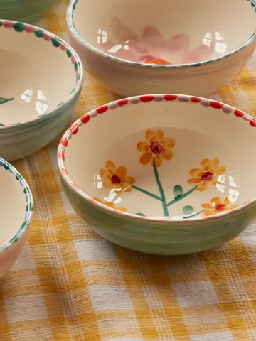 Rice ceramic bowl 35 cl - Yellow Flower-jade - RICE