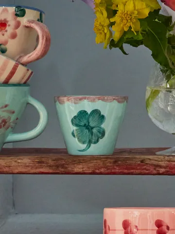 Rice ceramic espresso cup 7 cl - Good Luck Clover - RICE