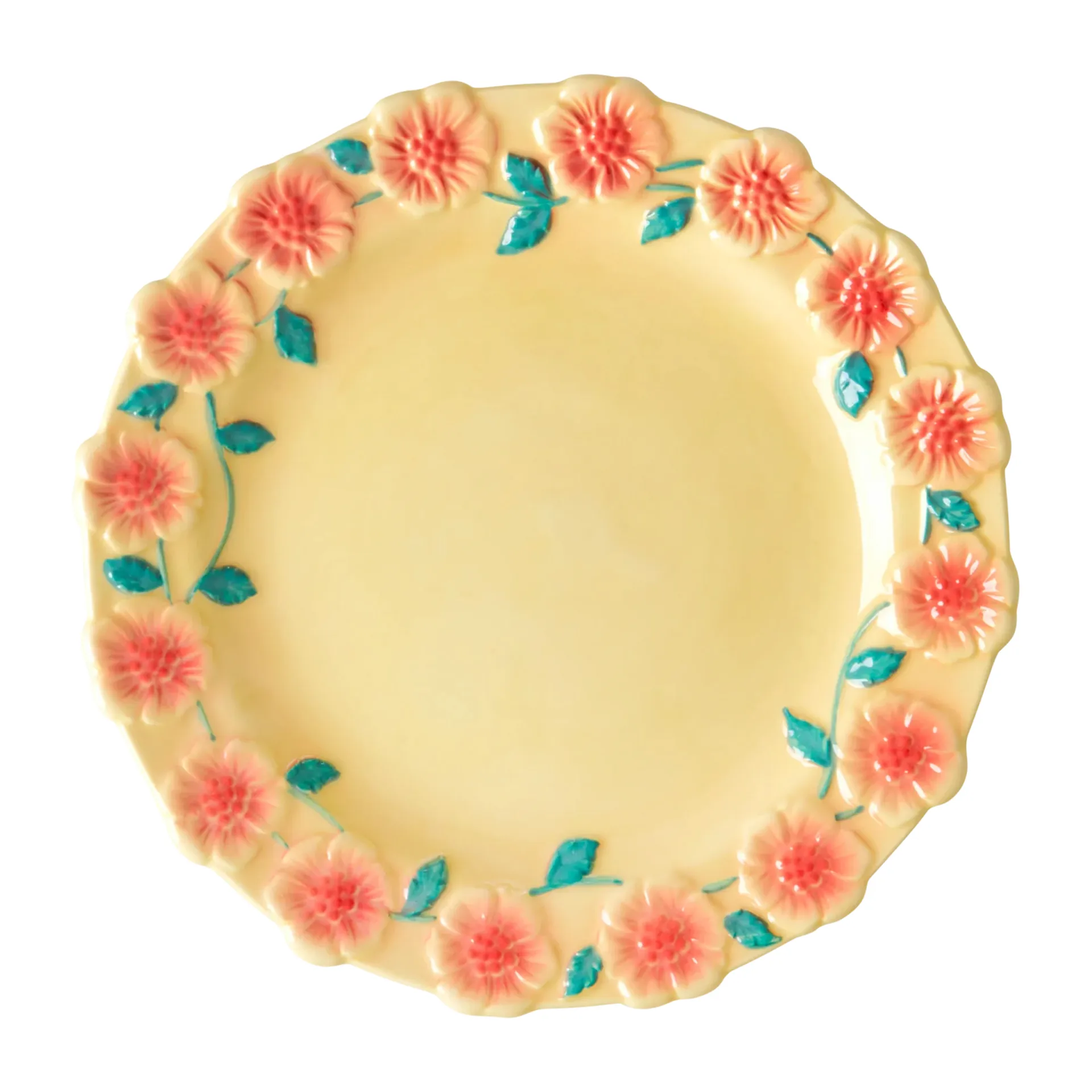 Rice Embossed Flower small plate Ø20 cm, Creme RICE