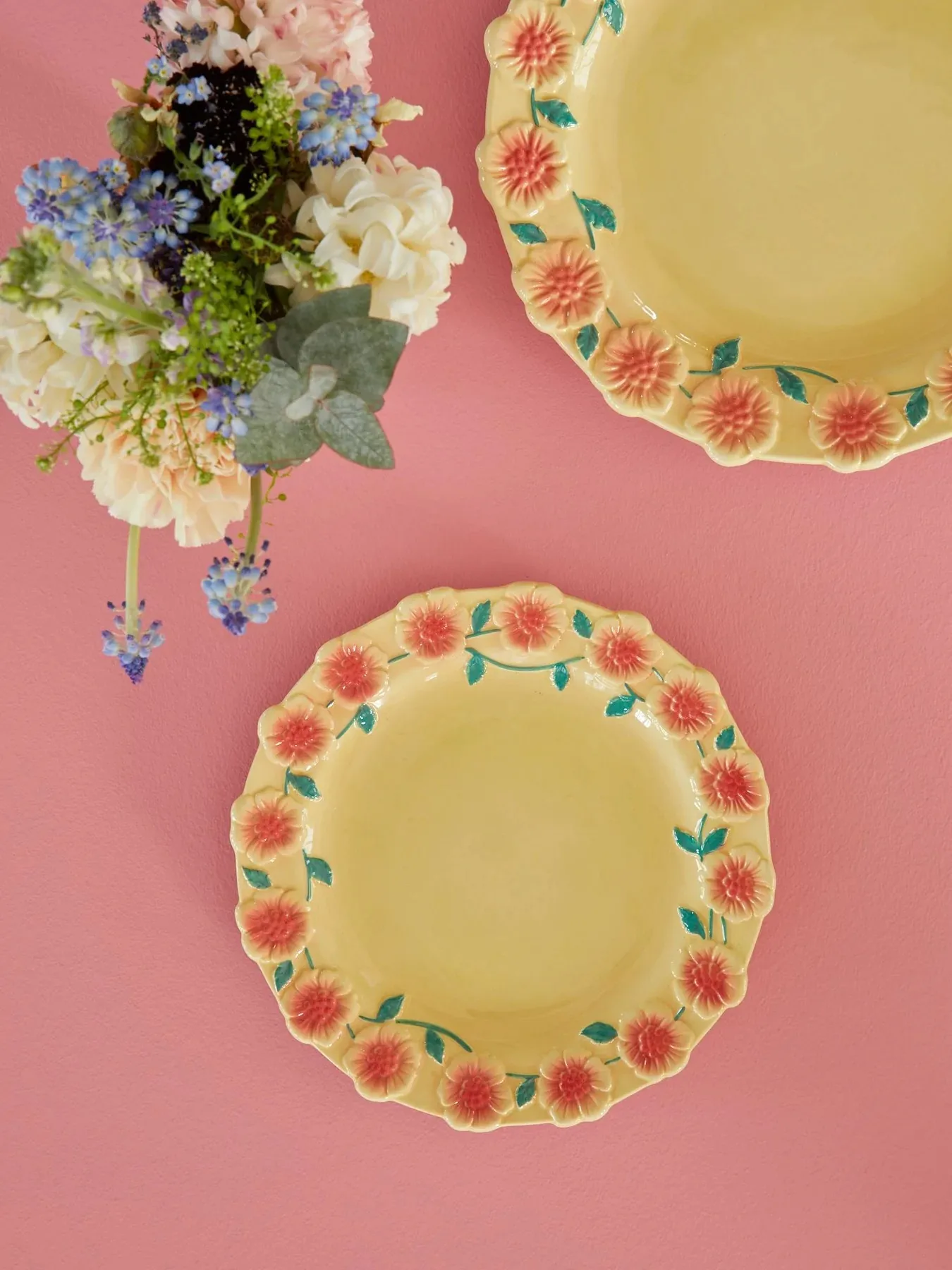 Rice Embossed Flower small plate Ø20 cm, Creme RICE