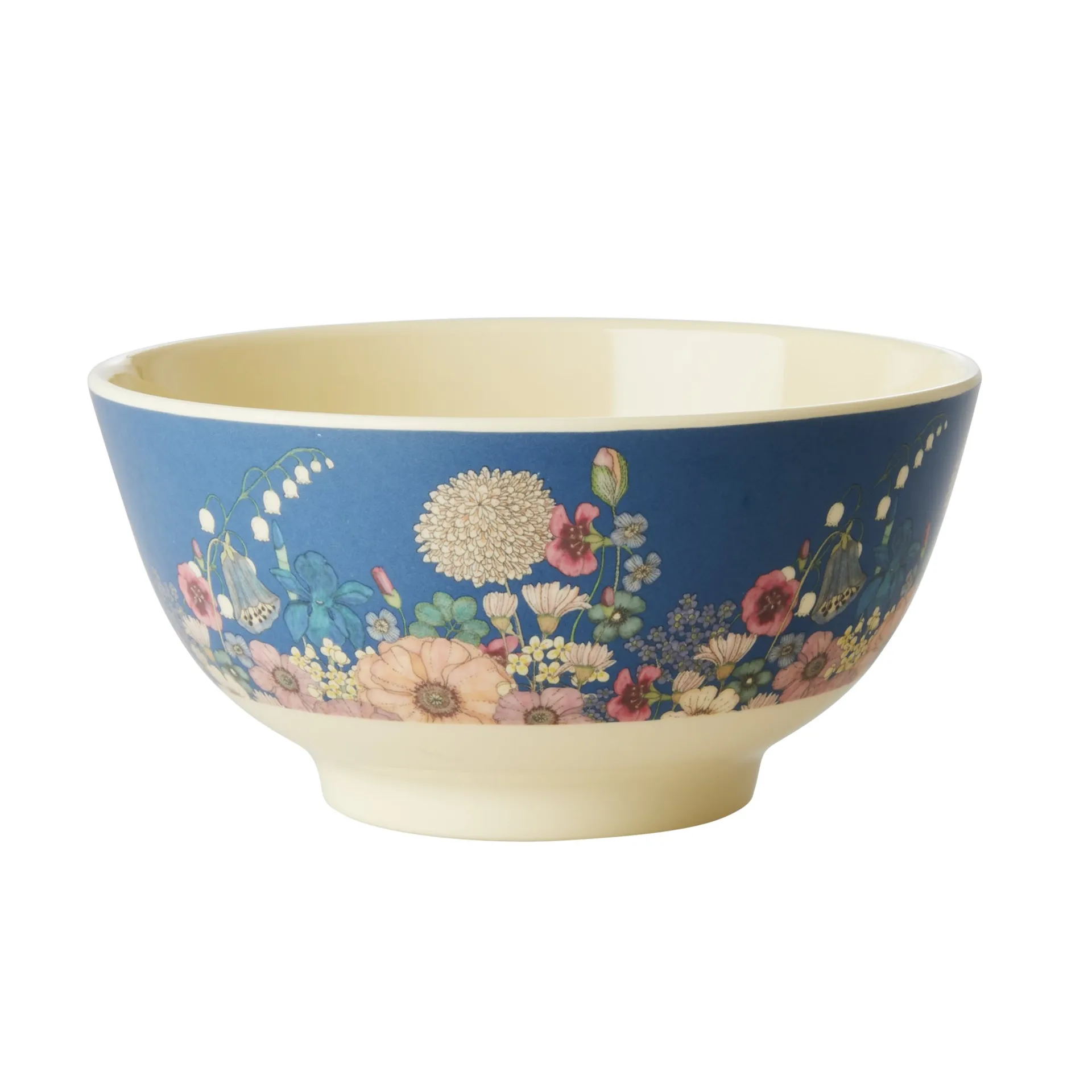 Rice melamine bowl medium, Flower collage RICE