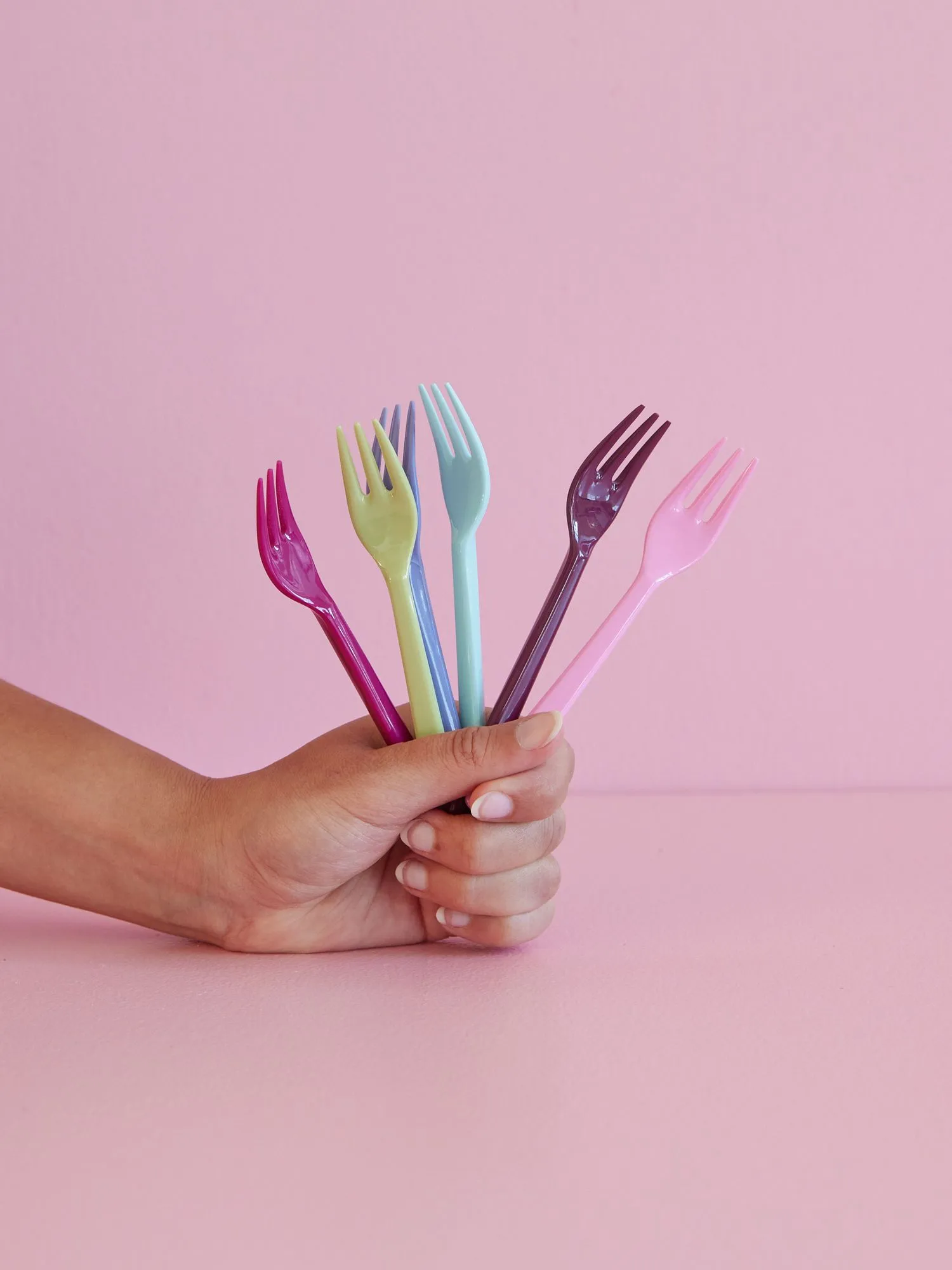 Rice melamine cake fork 6-pack, Multi RICE