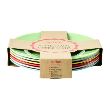 Rice melamine plate Ø26 cm 6 pieces - Yippie yippie yeah - RICE