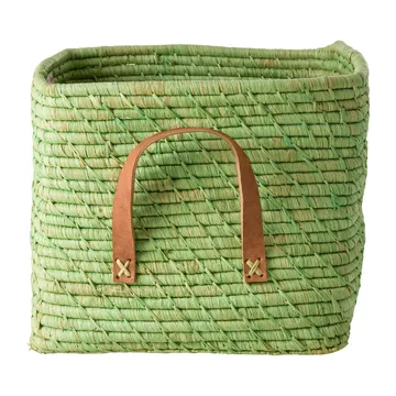 Rice raffia storage basket - Soft green - RICE