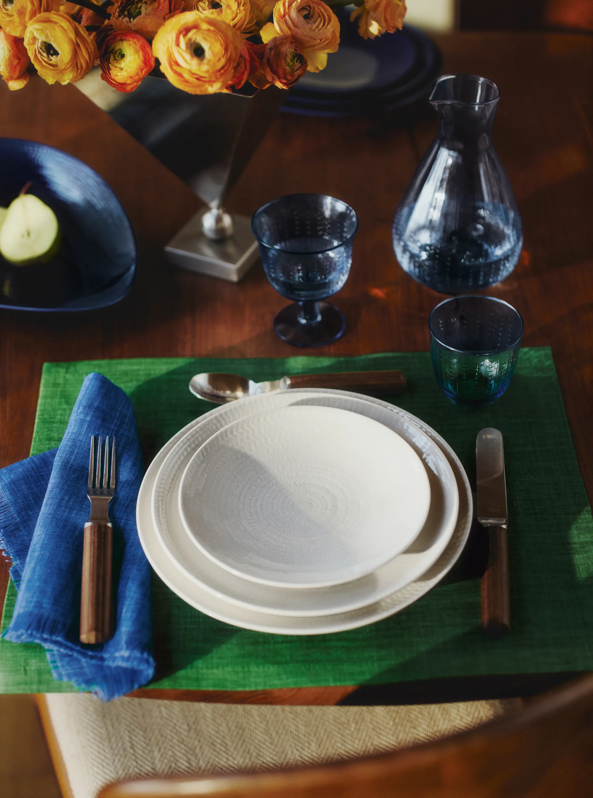 Blue Fire serving platter, Blue, 20x29 cm Rörstrand