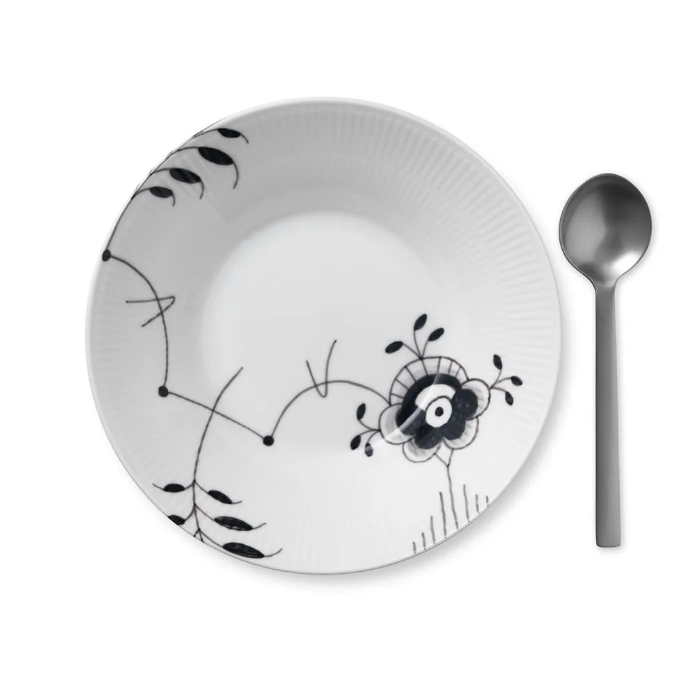 Black Fluted mega deep plate 6, Ø 24 cm Royal Copenhagen