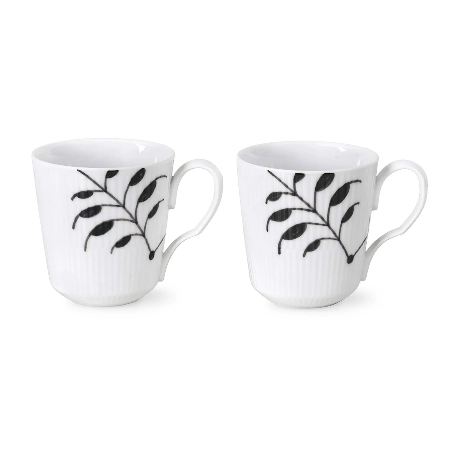 Black Fluted Mega mug 2-pack, 28 cl Royal Copenhagen