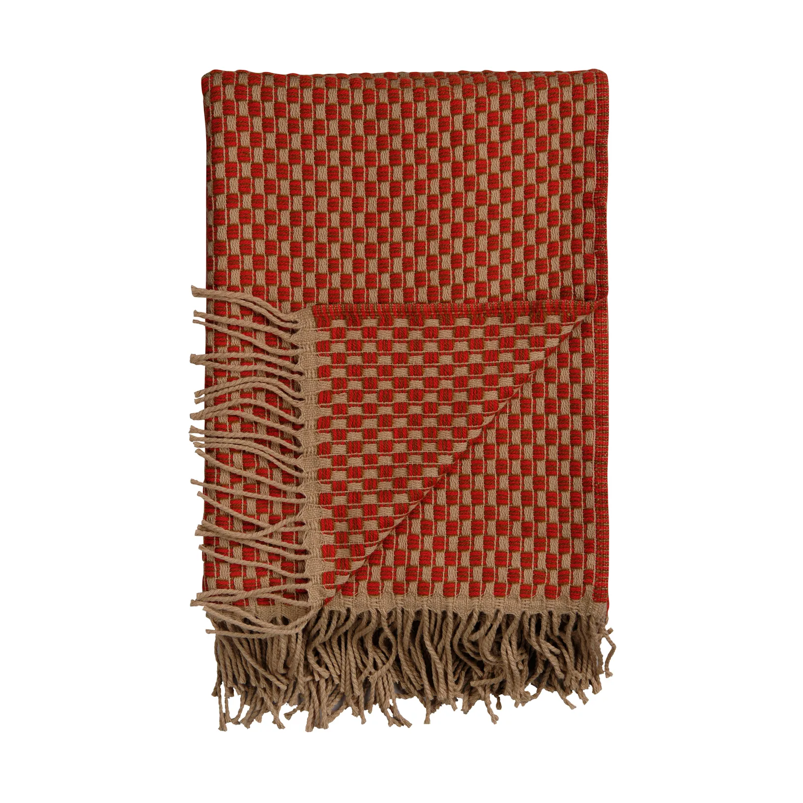 Isak throw 150x210 cm, Red sumac Røros Tweed