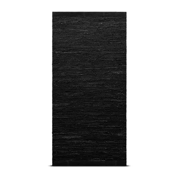 Leather rug 60x90 cm - Black (black) - Rug Solid