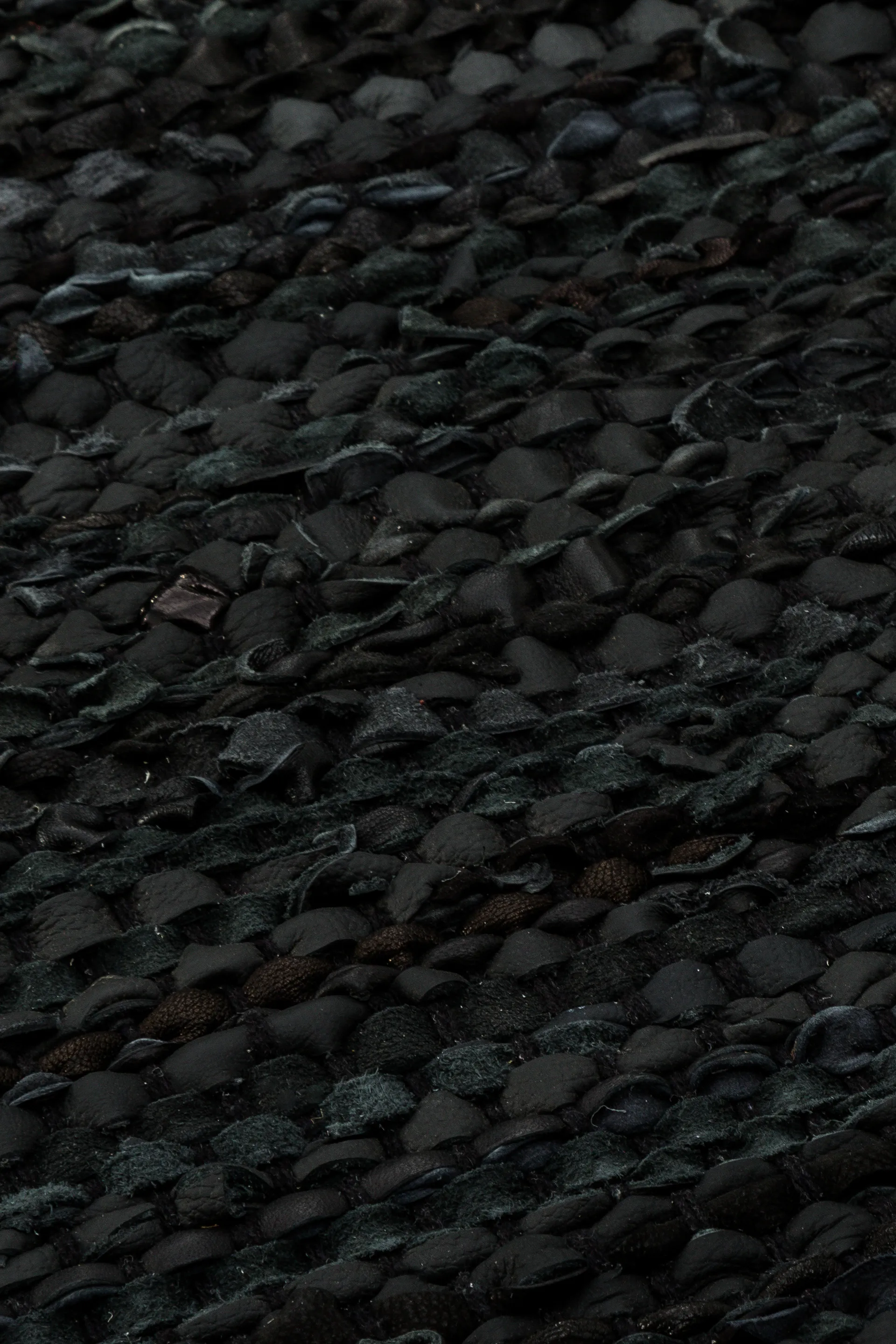 Leather rug 60x90 cm, Black (black) Rug Solid