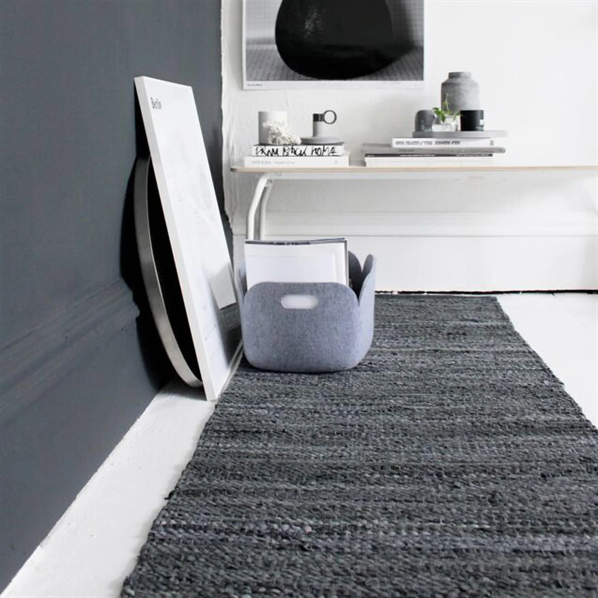 Leather rug 60x90 cm, Black (black) Rug Solid