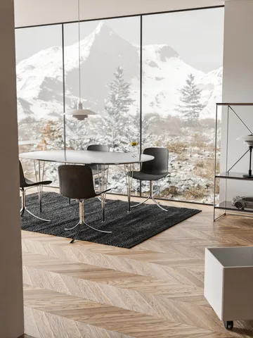 Leather rug 65x135 cm - Black (black) - Rug Solid