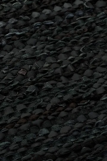 Leather rug 65x135 cm - Black (black) - Rug Solid