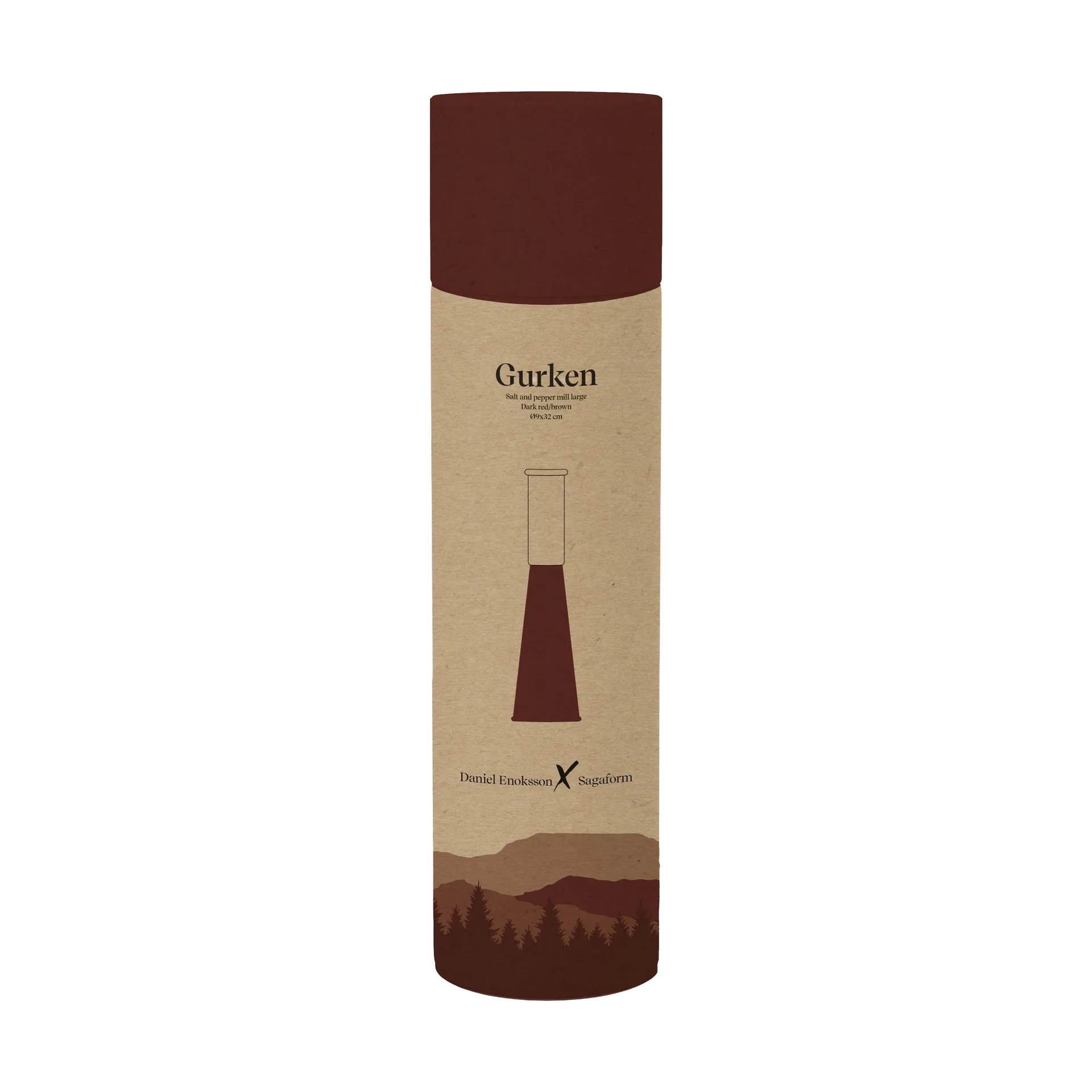 Gherkin salt and pepper grinder large 32 cm, Red-brown Sagaform