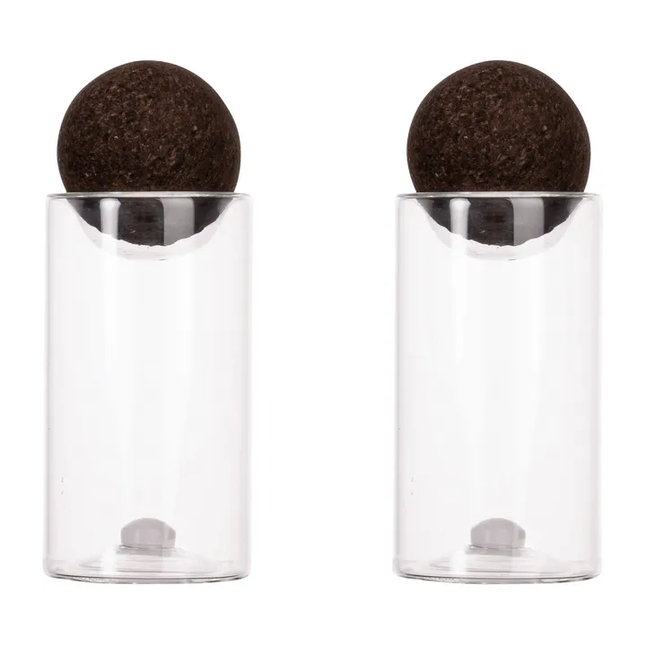 Nature salt- and pepper set with cork stopper 2-pack - Clear-dark brown - Sagaform
