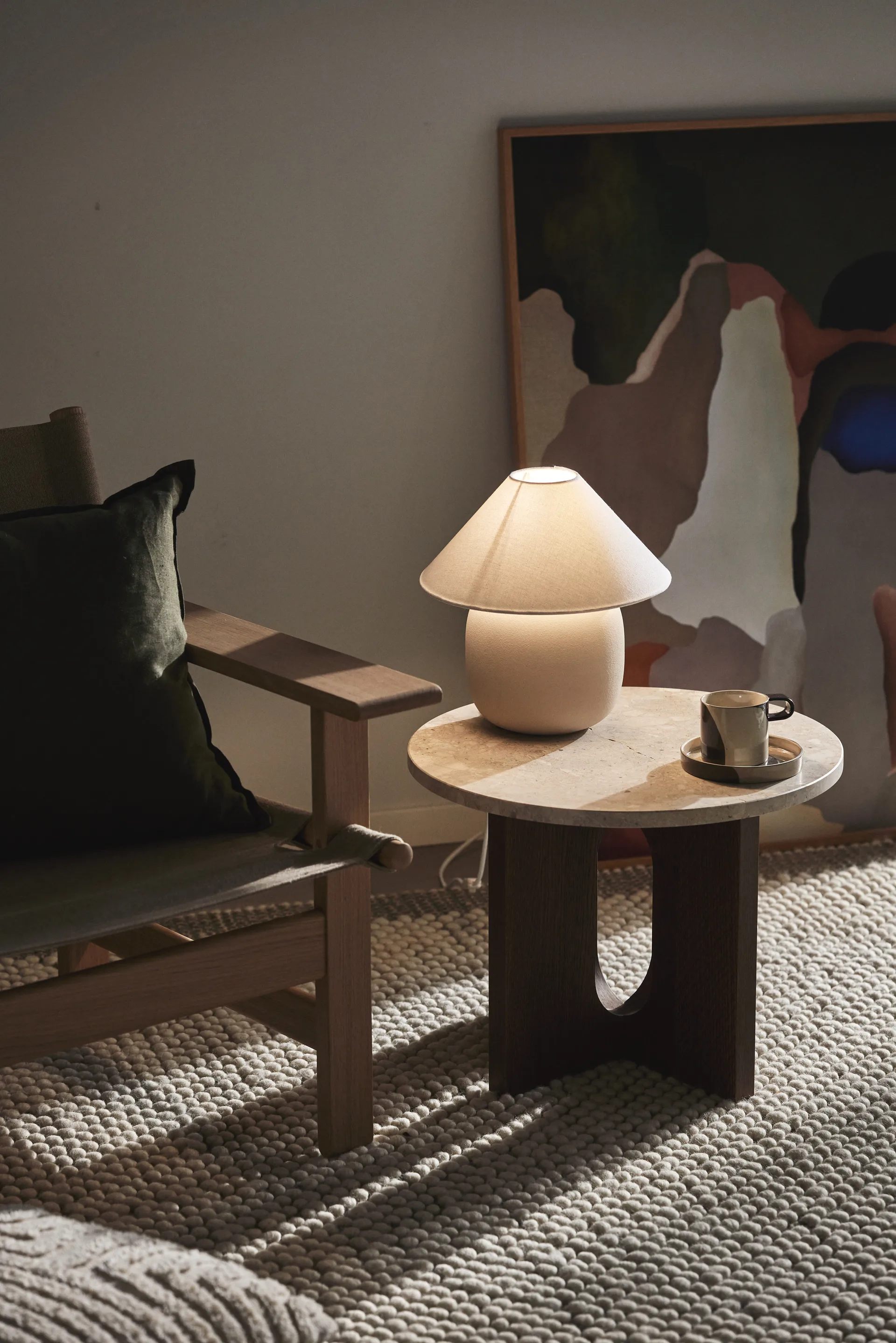 Boulder table lamp 29 cm beige-white,  Scandi Living
