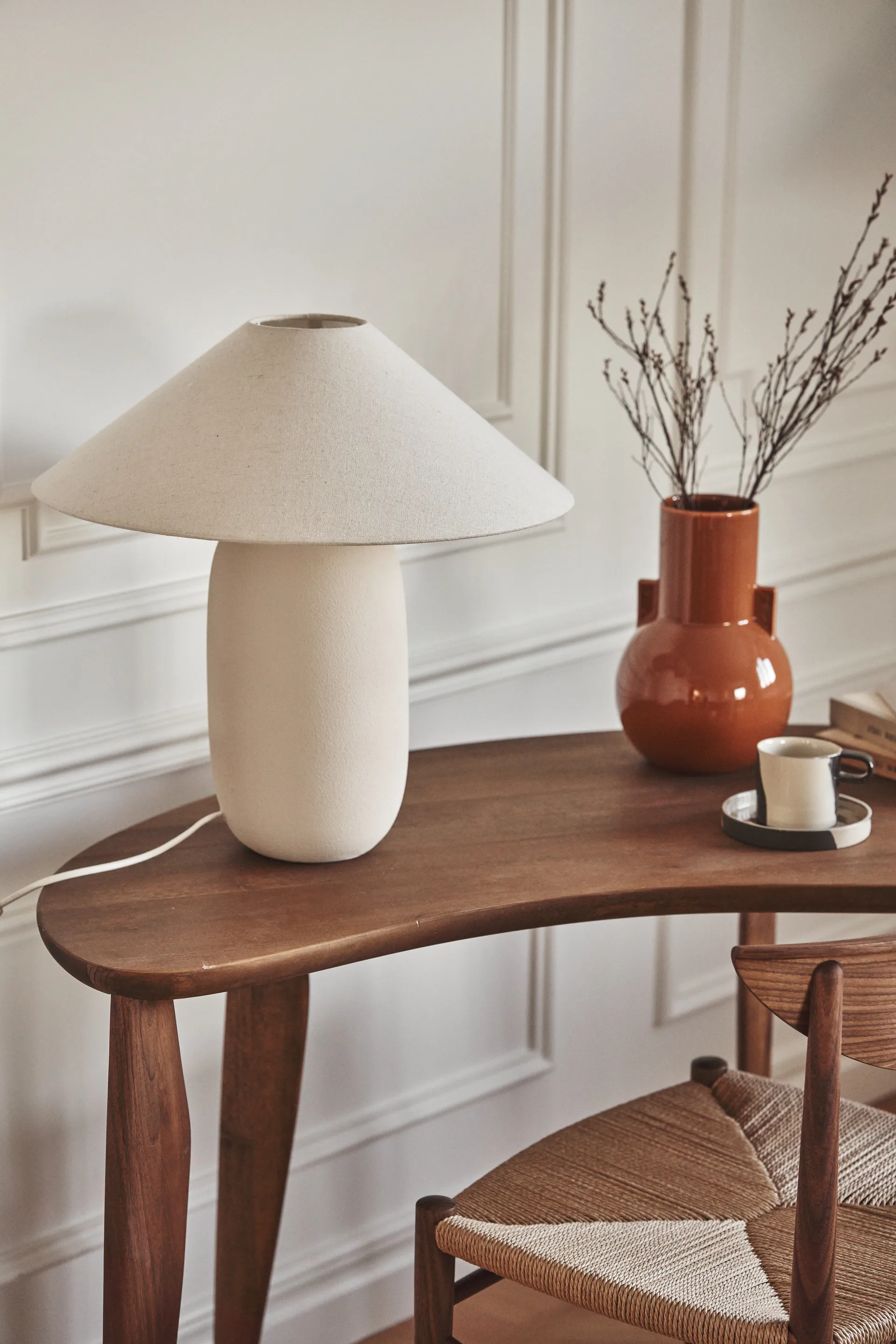 Boulder table lamp 48 cm beige-nature,  Scandi Living