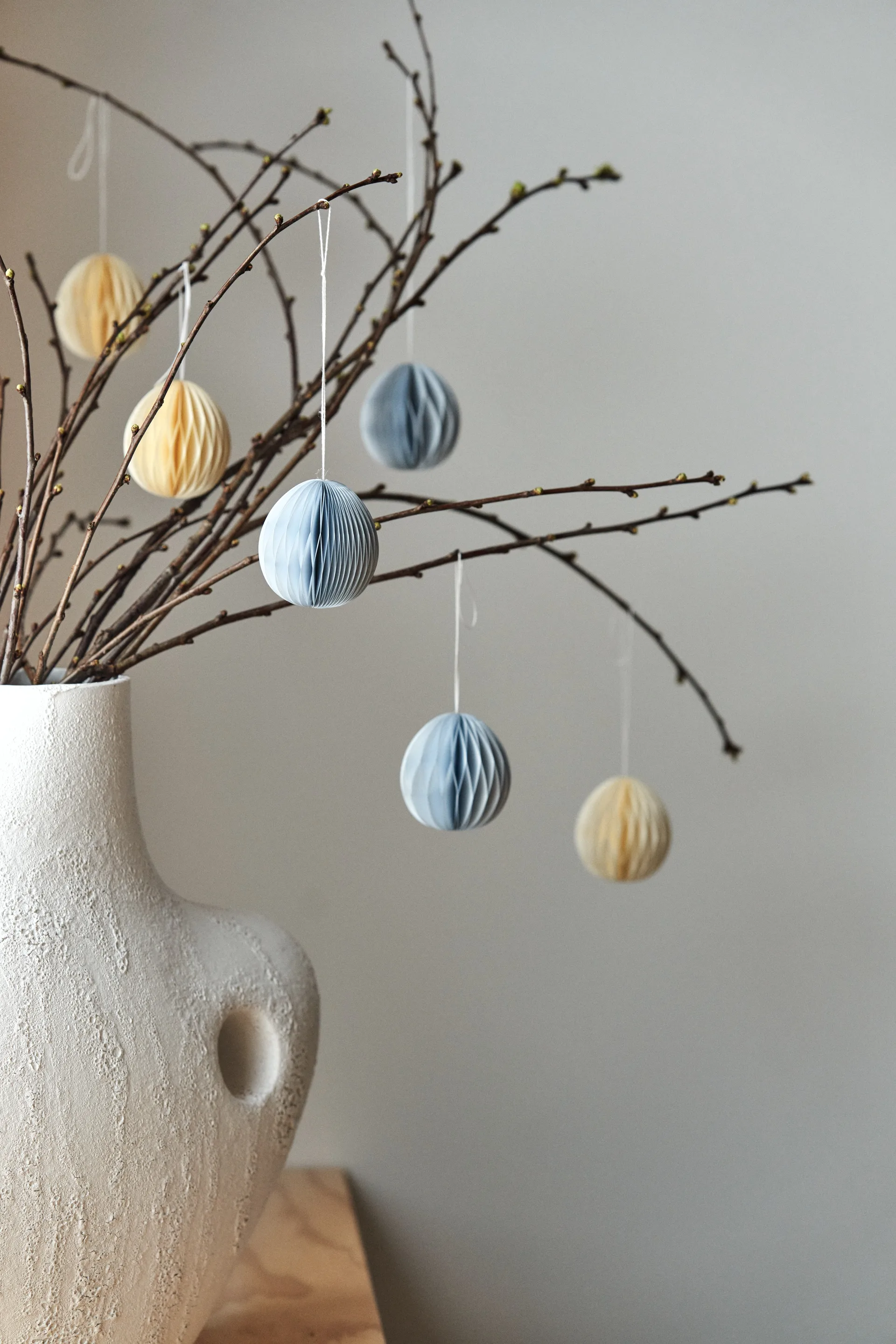 Brooding paper egg 7 cm 6-pack, White Scandi Living