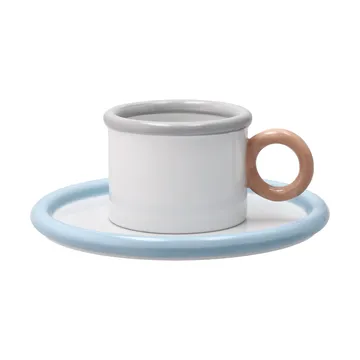 Chunky cup with saucer - Blue-grey - Scandi Living