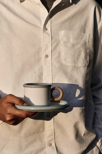 Chunky cup with saucer - Blue-grey - Scandi Living