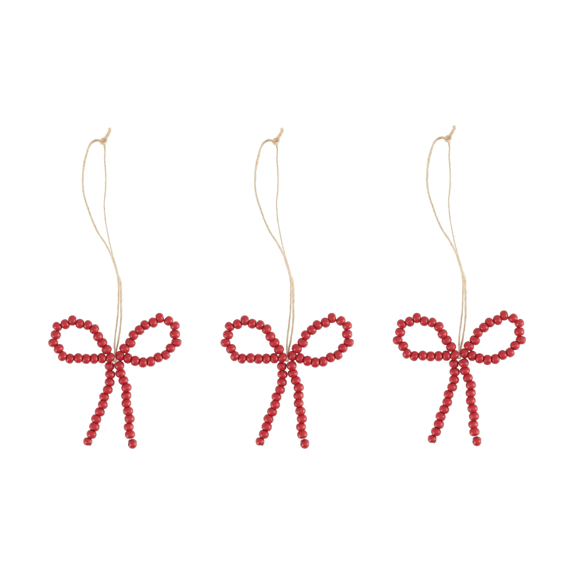 Craft Christmas tree ornament bow 3-pack, Red Scandi Living