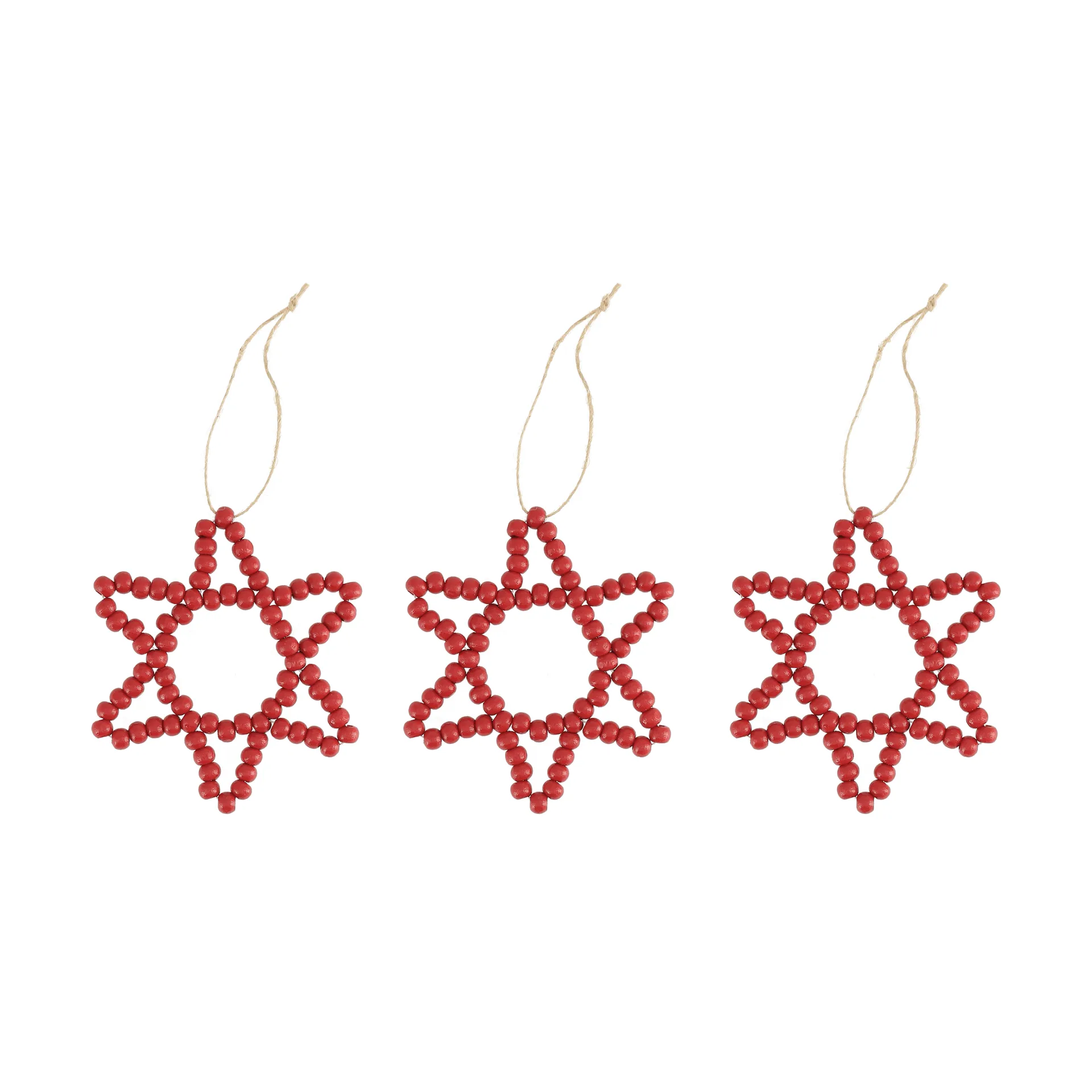 Craft Christmas tree ornament star 3-pack, Red Scandi Living