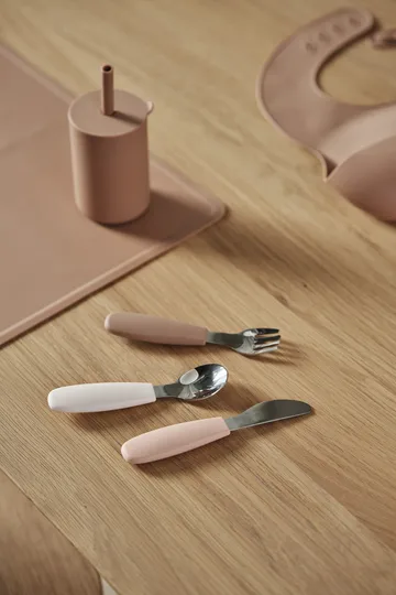 Dine cutlery set silicone 3 pieces - Blusher - Scandi Living